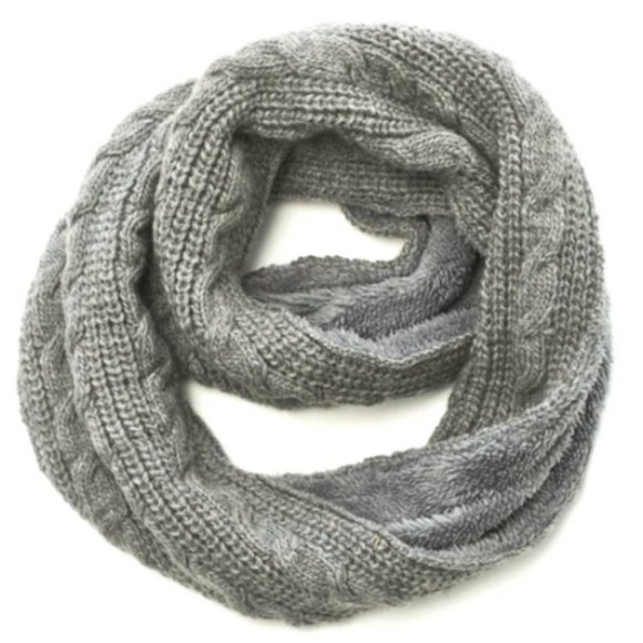 🔥GREY Trinitas Merino Sherpa-Lined Infinity Scarf - Picture 5 of 6